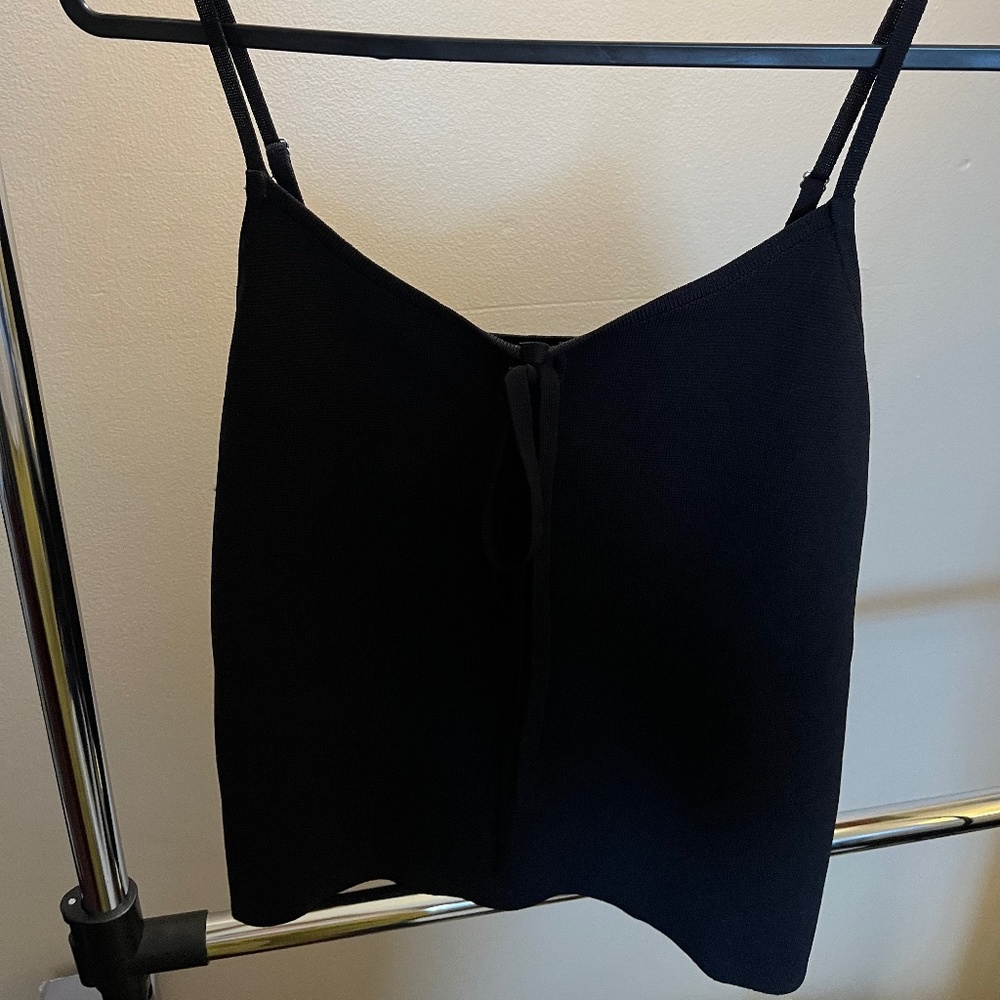 House of Harlow black spaghetti strap compression top